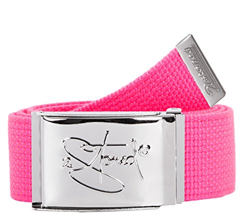 2Stoned Geldgürtel Tresorgürtel in Neon-Pink 4 cm breit mit Chromschnalle + Flaschenöffner für Damen und Mädchen von 2Stoned