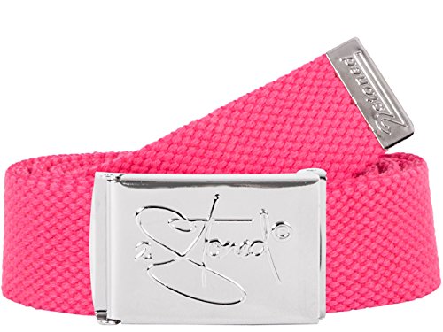 2Stoned Hosengürtel Stoffgürtel Neon-Pink, Chromschnalle Classic, 3 cm breit für Damen und Mädchen von 2Stoned