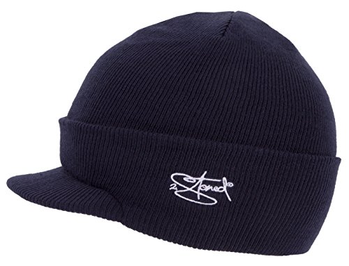 2Stoned Kindermütze mit Schirm Visor Beanie Cap Deluxe, One-Size Kids, Dark Navy von 2Stoned