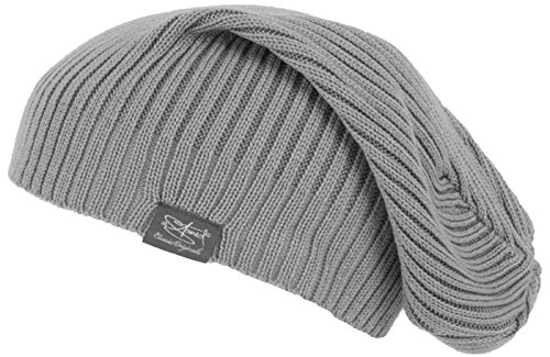 2Stoned Mütze Santa Monica Long Beanie in Silbergrau für Damen, Herren und Kinder von 2Stoned