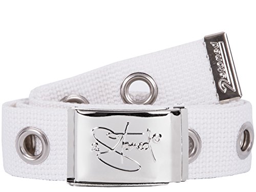 2Stoned Nietengürtel Koppelgürtel 4cm mit Chromschnalle in Weiss für Damen und Mädchen von 2Stoned