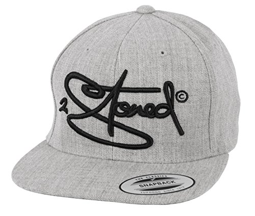 2Stoned Original Flexfit Snapback Baseball Cap Heather Grey mit 3D-Stick von 2Stoned