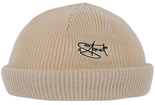 2Stoned Rollmütze Docker Beanie Beige mit Stickmotiv Classic Logo in Einheitsgröße für Damen, Herren und Kinder von 2Stoned