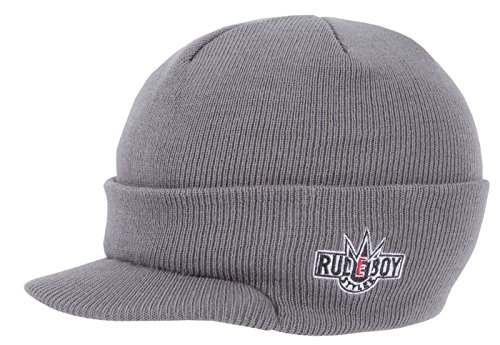 2Stoned Rudeboy Stylee Wintermütze Herren Visor Beanie Cap Deluxe, One-Size Erwachsene, Grau von 2Stoned