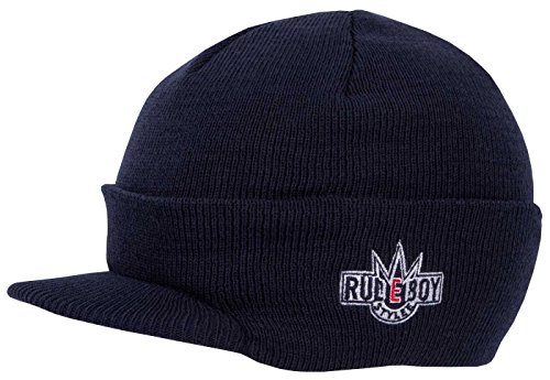 2Stoned Rudeboy Stylee Wintermütze Jungen Visor Beanie Cap Deluxe, One-Size Kinder, Dark Navy von 2Stoned