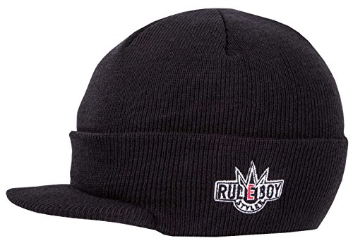 2Stoned Rudeboy Stylee Wintermütze Jungen Visor Beanie Cap Deluxe, One-Size Kinder, Schwarz von 2Stoned