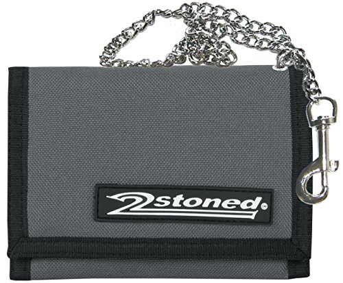 2Stoned Geldbörse Wallet Unisex Dunkelgrau mit Kette und Karabiner, Patchlabel Speed, aus Polyester von 2Stoned