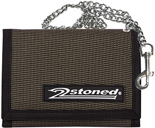 2Stoned Geldbörse Wallet Unisex Khaki/Schwarz-Melange mit Kette und Karabiner, Patchlabel Speed, aus Polyester von 2Stoned