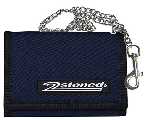 2Stoned Geldbörse Wallet Unisex Navy Blau mit Kette und Karabiner, Patchlabel Speed, aus Polyester von 2Stoned