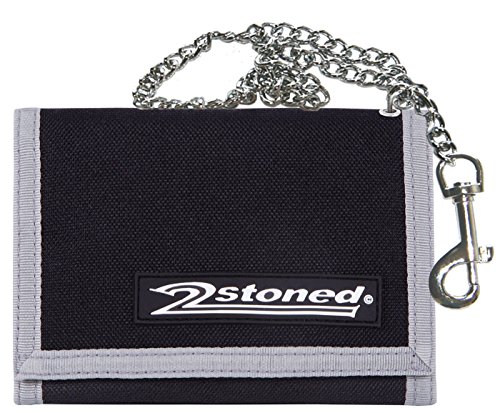 2Stoned Geldbörse Wallet Unisex Schwarz mit Kette und Karabiner, Patchlabel Speed, aus Polyester von 2Stoned