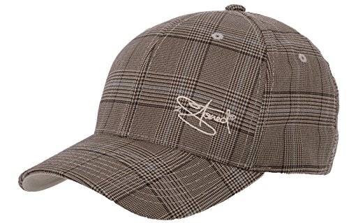 Flexfit Basecap Glen Check Unisex mit Stick Classic Logo in Braun/Khaki Größe L/XL von 2Stoned