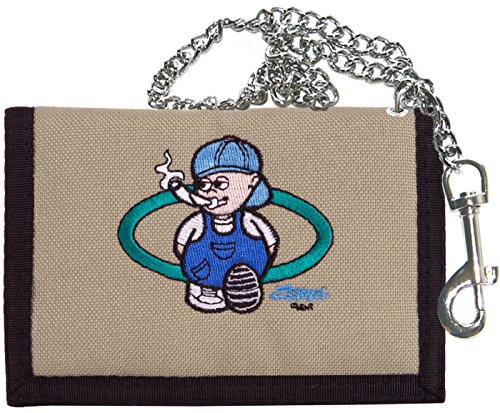 2Stoned Geldbörse Unisex in Beige mit Kette und Karabiner, Stickmotiv Baby, aus Polyester von 2Stoned