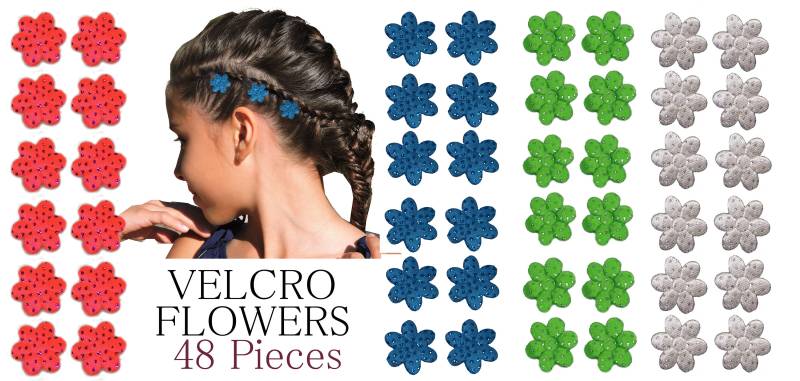 48 Stk. 4 Haar Blumen - Mädchen-Haar-Accessoires Haar-Accessoires Für Zöpfe Blumen-Mädchen Schleifen von 2SuperDivas