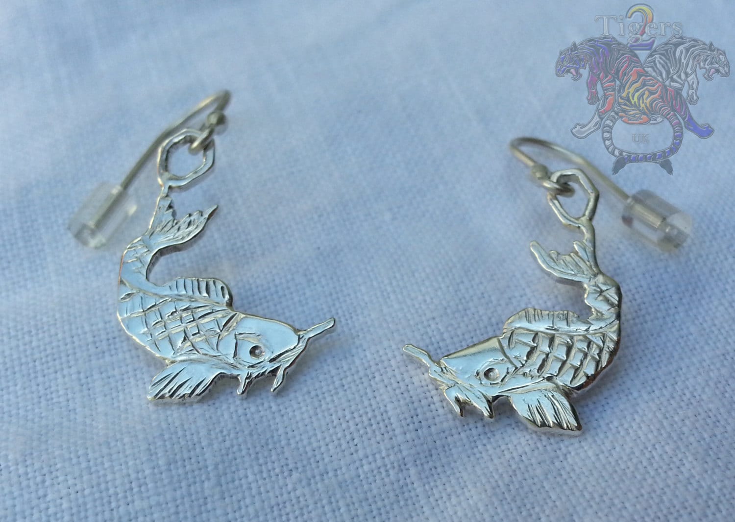 Koi Karpfen Silber Ohrhänger | Paar von 2TigersUK