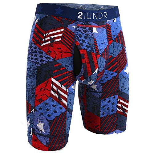 2UNDR Herren Swing Shift 22,9 cm Boxershorts mit langem Bein, Freedom, 4X-Large von 2UNDR