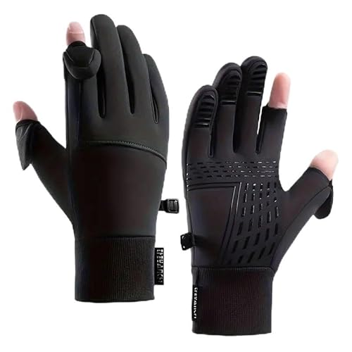 2XK-NOV 1 Paar wind- und wasserabweisend warme Handschuhe (Handflächenbreite <11cm) mit fingerkappe, Touchscreen-Handschuhe, fingerlose，geeignet zum Laufen, Radfahren, Fahren, Angeln, Unisex von 2XK-NOV