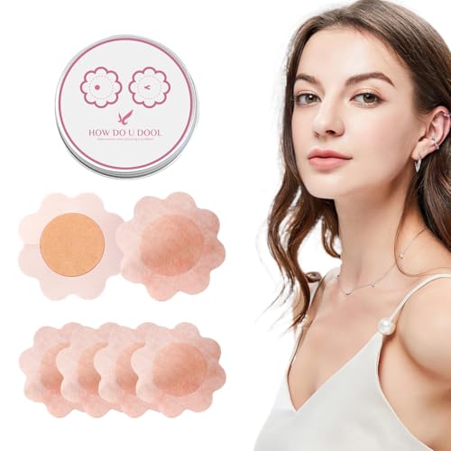 2XK-NOV Nipple Cover für Damen, Brustwarzenabdeckungen für Frauen, Einweg-Nippelpads mit Guter Atmungsaktivität, Nipple Patches die beim Schwitzen Nicht so leicht abfallen (40, Beige, 6cm) von 2XK-NOV