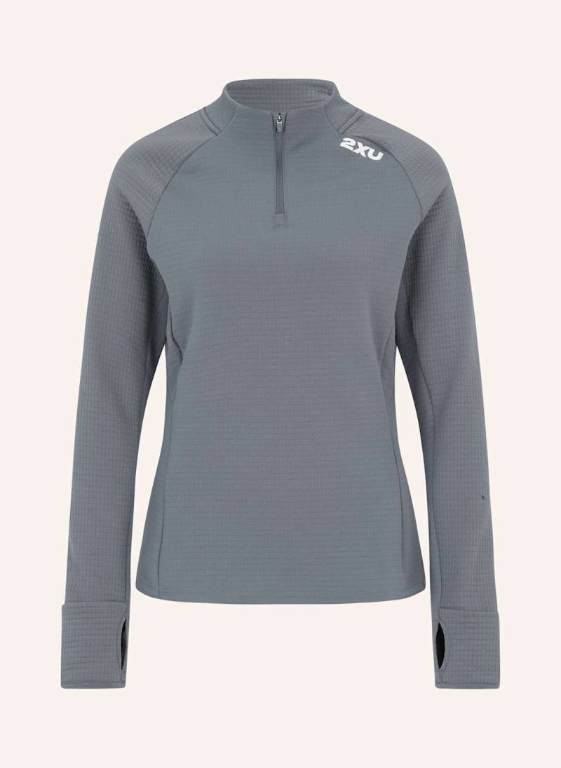 2xu Laufshirt Ignition Hyper-Haptic 1/4 Zip grau von 2Xu