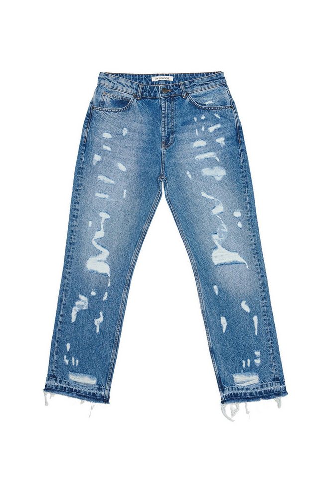 2Y Studios Bequeme Jeans 2Y Studios 2Y Firio Destroyed Straight Jeans von 2Y Studios