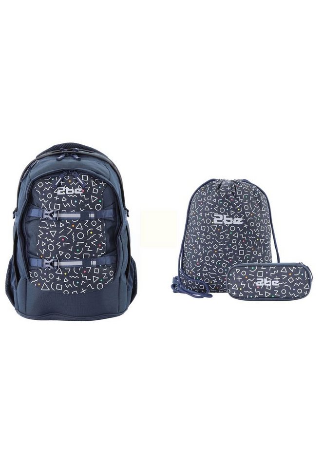 2be Schulrucksack Navy Blue, mit Turnbeutel und Federmäppchen von 2be