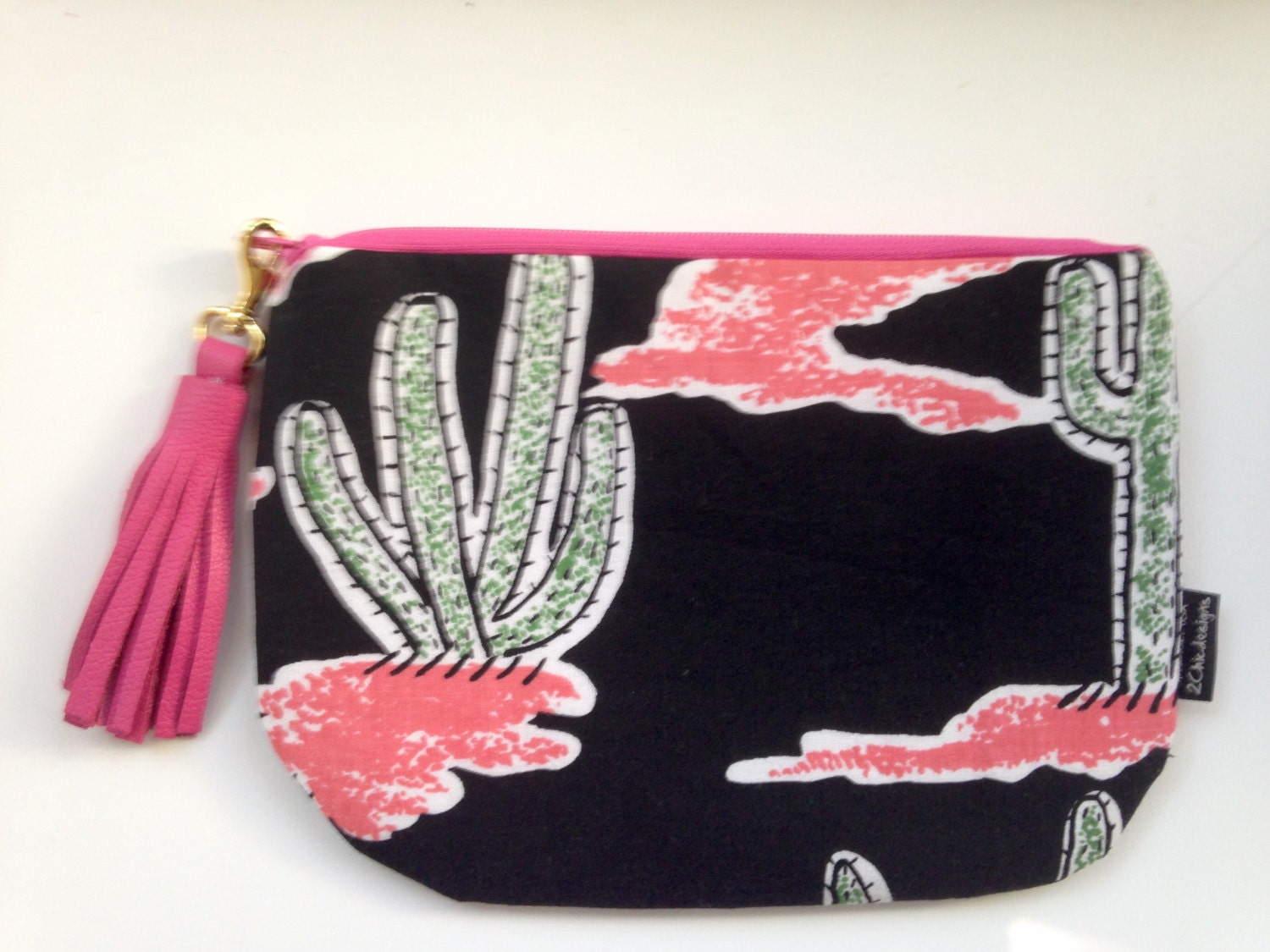 Kaktus Print Kleine Tasche Southwestern Kosmetiktasche Mit Quaste von 2chicdesigns