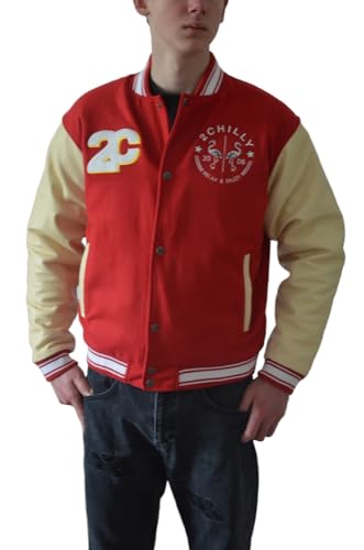 2chilly Herren Collegejacke Jacke mit Lederärmel Vintage Varsity Jacket Lederjacke 50´s College Palm Bay Florida limited Edition Übergansjacke Winterjacke von 2chilly