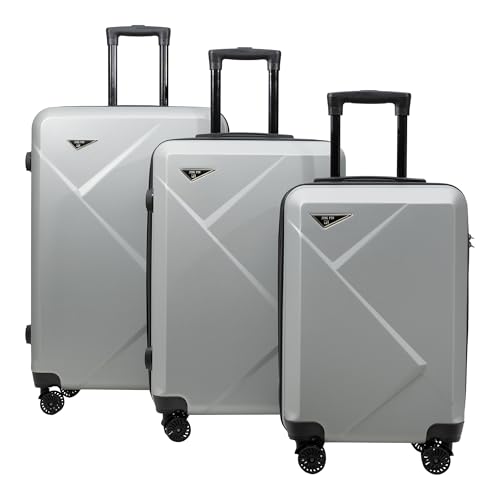 2iX Kofferset 3-teilig – Hartschalenkoffer mit 360° Rollen & TSA-Schloss – Handgepäck & Reisekoffer – Grau – Trolley Koffer für Damen & Herren von 2iX