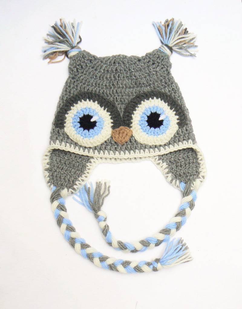 Eulenmütze, Kindermütze, Eulenmütze Gehäkelt, Kinder Wintermütze, Kinderhäkelmütze, Ohrenklappenmütze, Kleinkind-Jungen-Outfit, Vogelmütze von 2mice