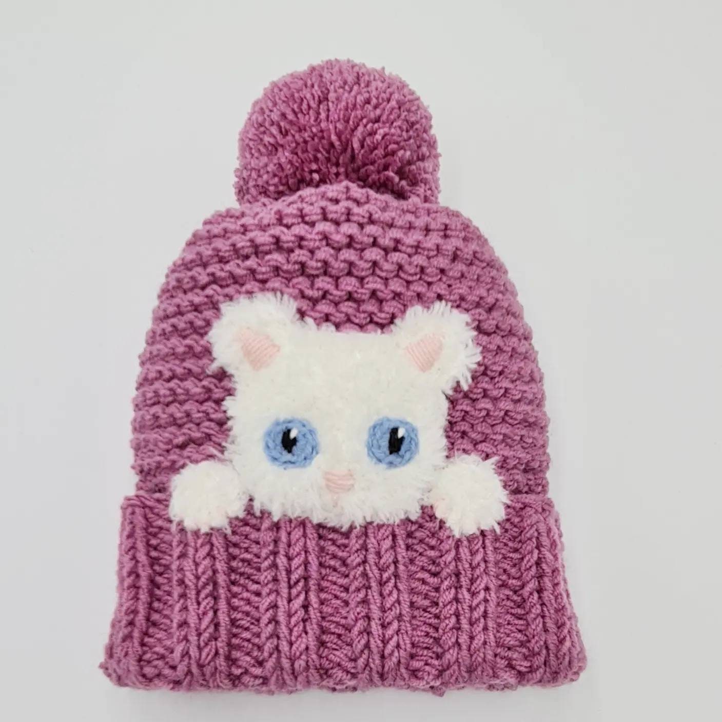 Kitty Hut, Teen-Erwachsene/S Größe, Katzenliebhaber Weiße Flauschige Katze, Grobstrick Mütze, Wintermütze, Frauen Accessoires, Frauenmode Kitty Hut, Teen-Erwachsene/S Größe, Katzenliebhaber Weiße Flauschige Katze, Grobstrick Mütze, Wintermütze, Frauen Accessoires, Frauenmode von 2mice