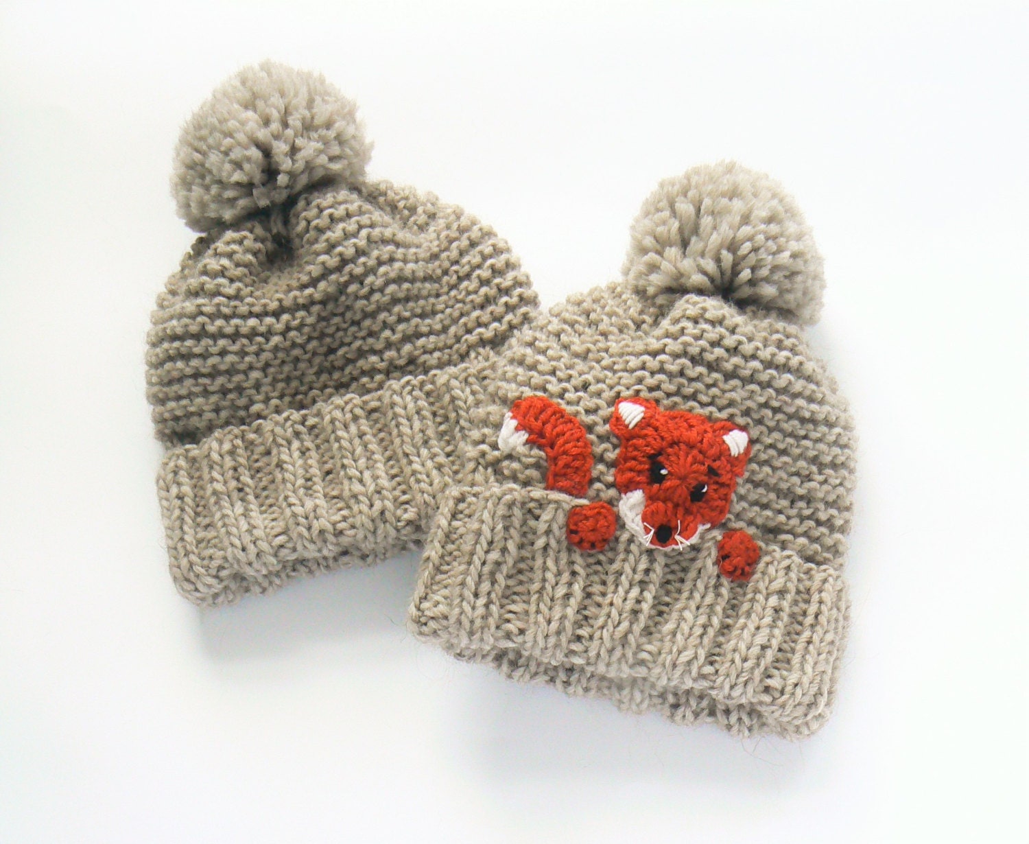 Mama Und Ich, Passende Mützen, Fuchs Mütze, Strickmützen, Mutter Tochter Pom Passende Outfits, Frauenhut, Unisex Kindermütze, Süße Mützen von 2mice