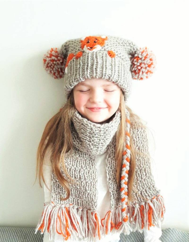 Mütze Und Schal, Fuchs Mütze, Winter Accessoires, Pom Schal Mit Fransen, Outfit, Kindermode, Ohrflap Kinder Niedliche von 2mice