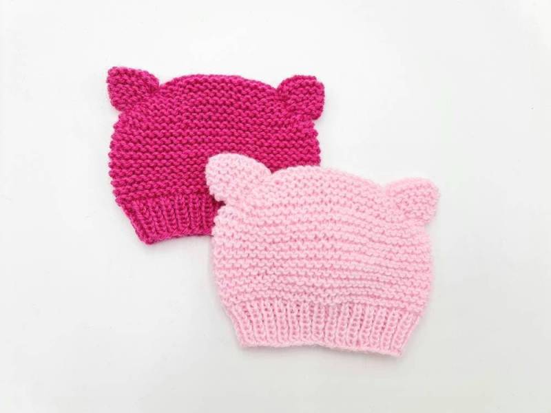 Neugeborenen Mütze, Katzenohren, Gestrickte Babymütze, Rosa Katzenmütze, Baby Mädchen Geschenk, Babyparty von 2mice