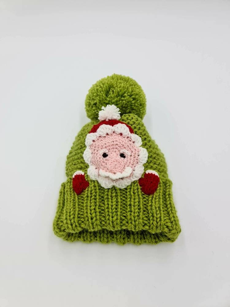 Weihnachtsmütze, Nikolausmütze, Strick Wintermütze, Weihnachtsgeschenk, Winter Outfit, Weihnachtsaccessoires, Urlaub Handmade von 2mice