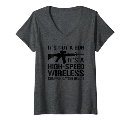 Damen Not A Gun Drahtloses Kommunikationsgerät AR15 - Funny Gun T-Shirt mit V-Ausschnitt Damen Not A Gun Drahtloses Kommunikationsgerät AR15 - Funny Gun T-Shirt mit V-Ausschnitt von 2nd Amendment Funny Pro Gun AR15 Apparel