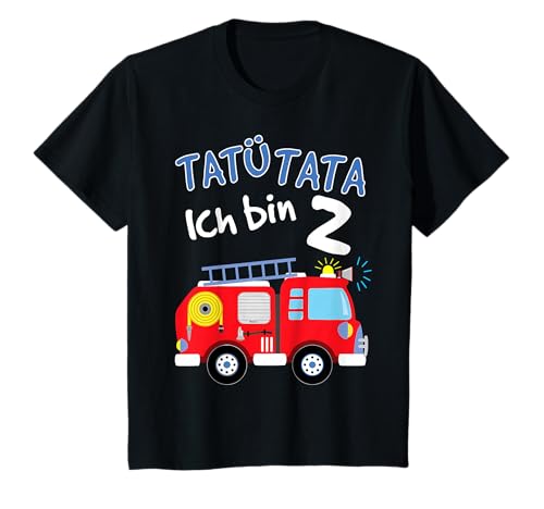 Kinder T-Shirt 2. Geburtstag Jungen Feuerwehrauto 2 Jahre T-Shirt von 2nd Birthday 2 Years Old Girl Boy Shirts
