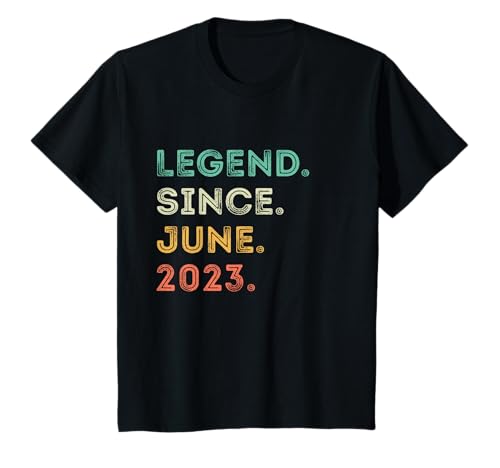 Kinder 2 Years Old Legend Since Juni 2023 2nd Birthday T-Shirt von 2nd Birthday Boy Girl Bday