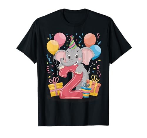 Elefant 2. Geburtstag Junge Mädchen 2 Jahre alt zweiter Elefant T-Shirt von 2nd Girls, Boys Elephant 2 Birthday