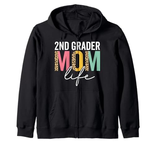 Zweitklässler Mama Life Cheetah Lustiger Leopard Zweitklässler Mama Kapuzenjacke von 2nd Grader Mom Life Tee for women