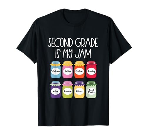 Frauen Second Grade is My Jam Strawberry Second Grade Teacher T-Shirt von 2nd grade Back to School Vibes