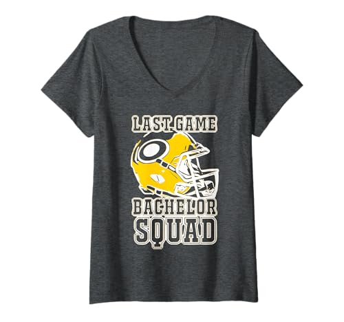 Damen 2reborn JGA Team Fußball Helm Bachelor Squad Gelb Sport T-Shirt mit V-Ausschnitt Damen 2reborn JGA Team Fußball Helm Bachelor Squad Gelb Sport T-Shirt mit V-Ausschnitt von 2reborn fashion Football