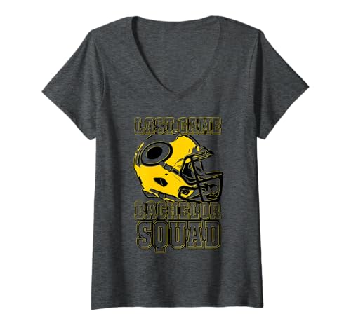 Damen 2reborn JGA Team Fußball Helm Bachelor Squad Sport Gelb T-Shirt mit V-Ausschnitt Damen 2reborn JGA Team Fußball Helm Bachelor Squad Sport Gelb T-Shirt mit V-Ausschnitt von 2reborn fashion Football