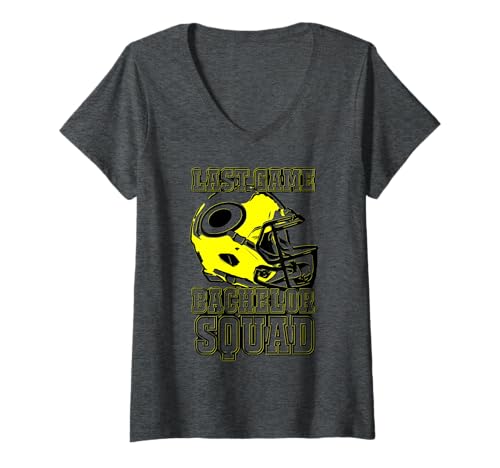 Damen 2reborn JGA Team Fußball Helm Bachelor Squad Sport Gelb T-Shirt mit V-Ausschnitt Damen 2reborn JGA Team Fußball Helm Bachelor Squad Sport Gelb T-Shirt mit V-Ausschnitt von 2reborn fashion Football