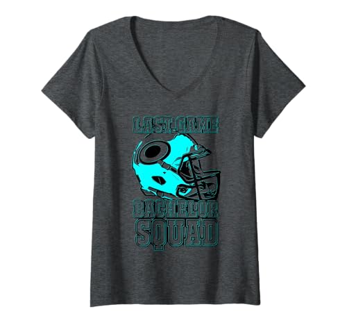 Damen 2reborn JGA Team Fußball Helm Bachelor Squad Sport türkis T-Shirt mit V-Ausschnitt Damen 2reborn JGA Team Fußball Helm Bachelor Squad Sport türkis T-Shirt mit V-Ausschnitt von 2reborn fashion Football