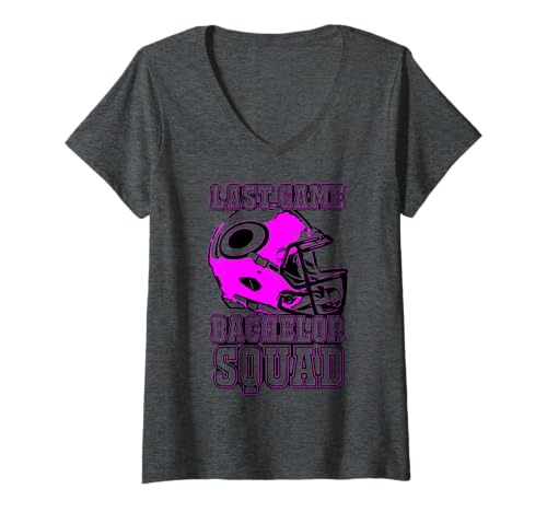 Damen JGA Team Fußballhelm Bachelor Squad Sport pink T-Shirt mit V-Ausschnitt Damen JGA Team Fußballhelm Bachelor Squad Sport pink T-Shirt mit V-Ausschnitt von 2reborn fashion