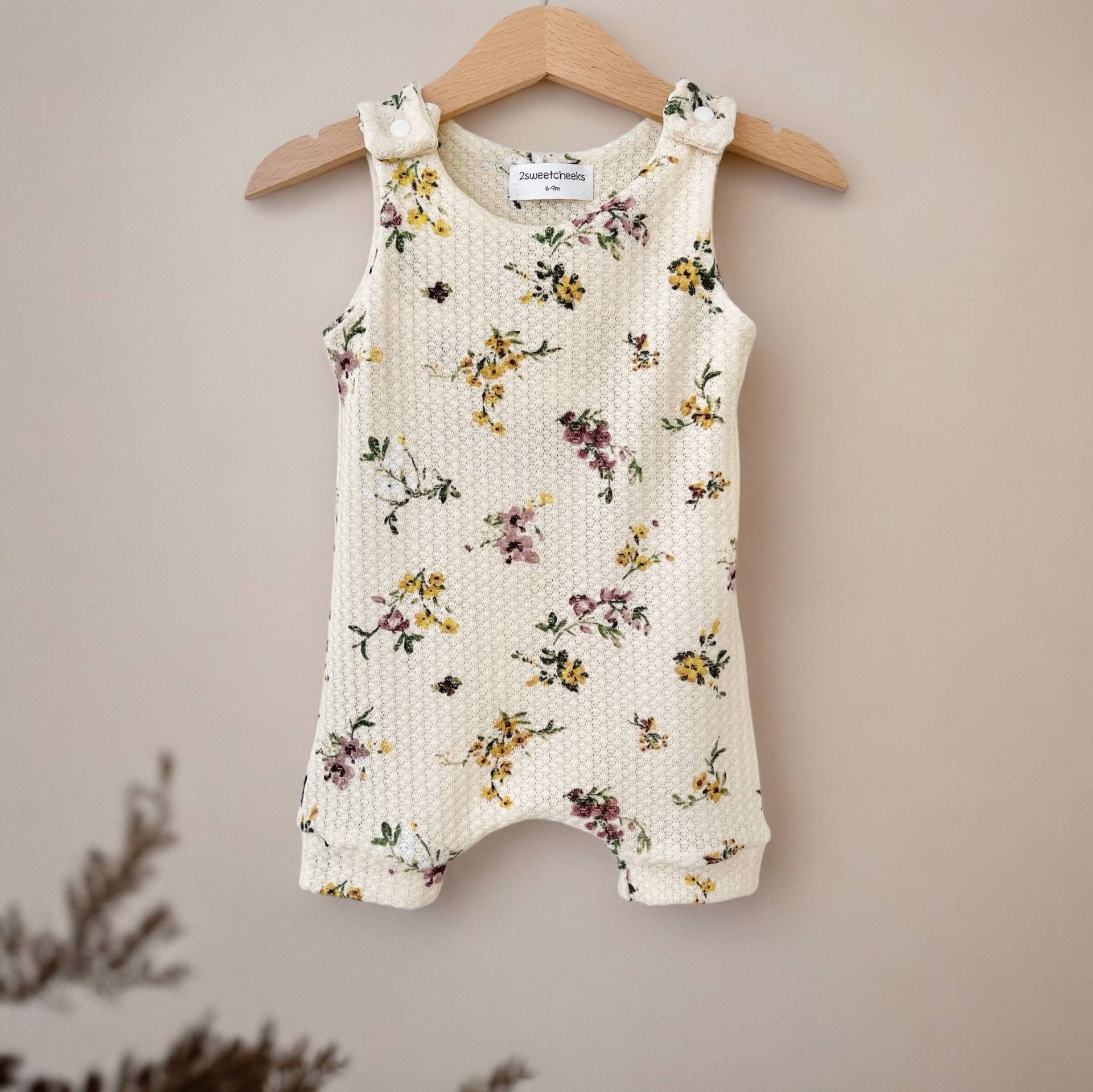 Baby-Mädchen-Blumen-Sommer-Strampler, Kleinkind-Mädchen-Strampler, Blase-Strampler, Ärmelloser Strampler, Harem-Jumpsuit, Strand-Outfit von 2sweetcheeks