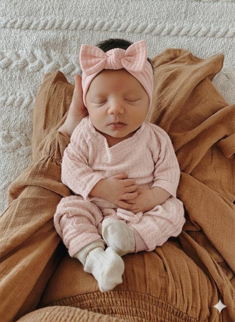 Rosa Waffel Baby Mädchen Neugeborenen Coming Home Outfit, 2 Teilige Winter Krankenhaus Säugling Frühchen Kleidung, Boho Set, 0-3 M, 3-6 M von 2sweetcheeks