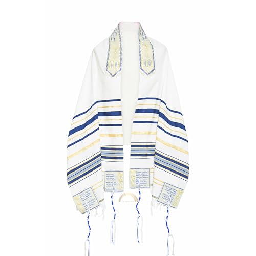 3 ARCHES USA, The Blessing Tallit, Messianischer Gebetsschal, christlich, marineblau, Messianischer Tallit, 183 x 55 cm, mit Tasche, Israel-Design., Marineblau, Medium 3 ARCHES USA, The Blessing Tallit, Messianischer Gebetsschal, christlich, marineblau, Messianischer Tallit, 183 x 55 cm, mit Tasche, Israel-Design., Marineblau, Medium von 3 ARCHES USA