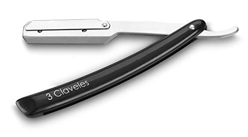 3 Claveles 12664 - Rasiermesser mit austauschbaren Klingen und Sicherheitsverschluss, Farbe schwarz von 3 Claveles