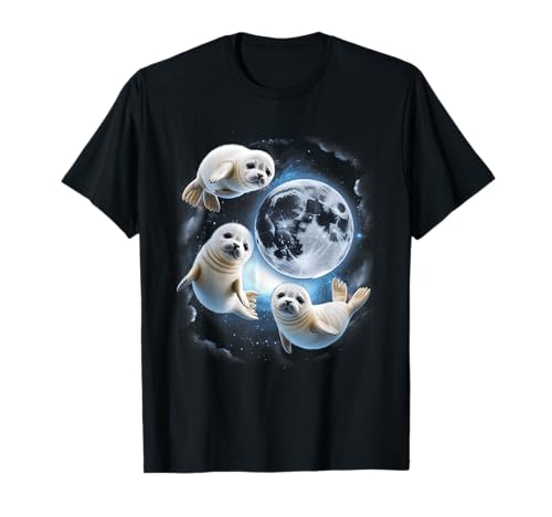 3 süße Baby Seals Moon Seal Under Moon Funny T-Shirt 3 süße Baby Seals Moon Seal Under Moon Funny T-Shirt von 3 Cute Baby Seals Moon Seal Under Moon Funny
