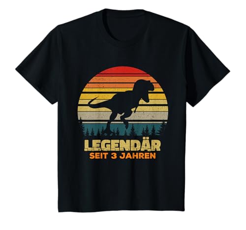 3 Jahre Geburtstag Dinosaurier T-Rex Dino Jungen Legendär T-Shirt von 3 Jahre Dino Geburtstag Junge Mädchen Geschenkidee